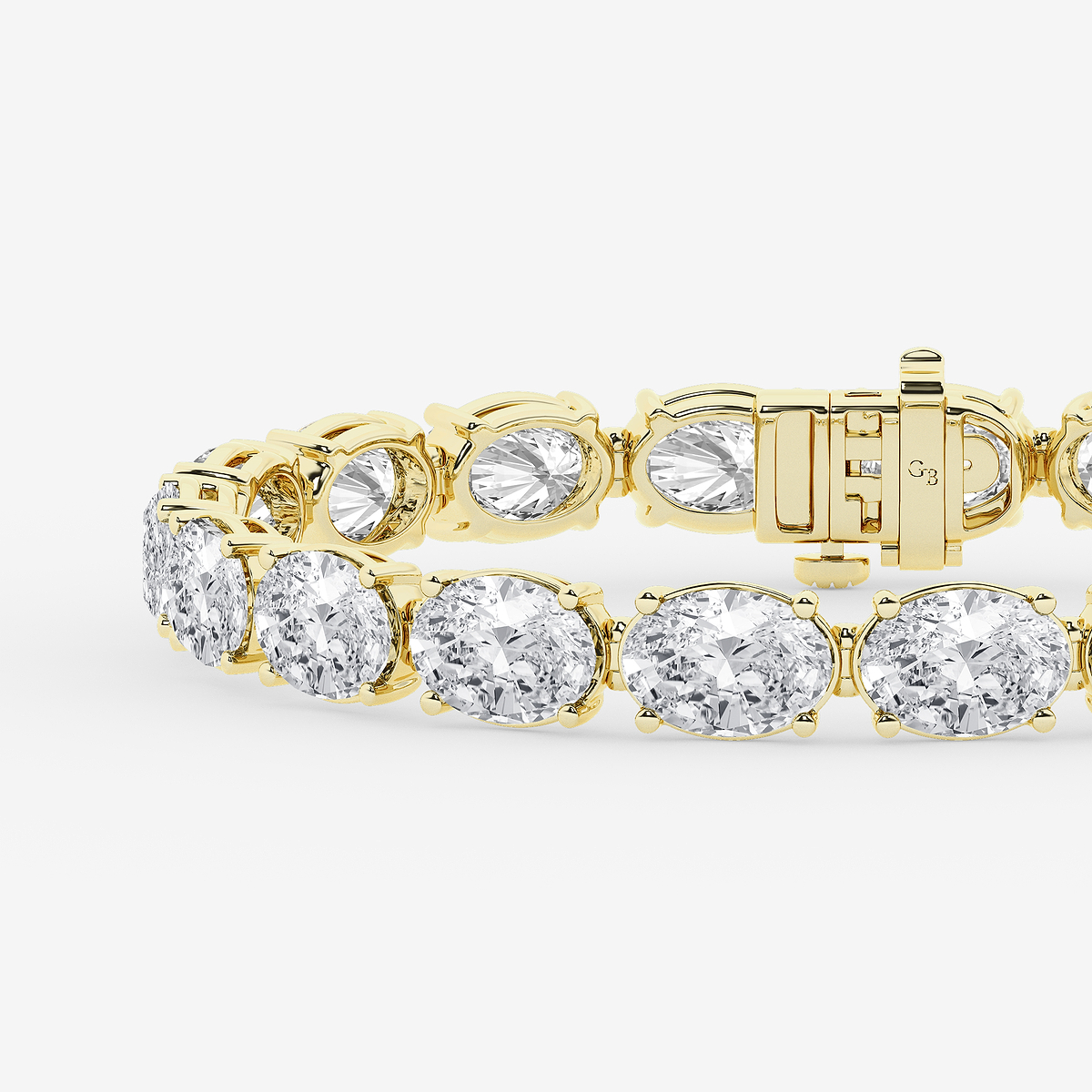 Additional Image 1 for  25 ctw Oval Lab Grown Diamond East-West Tennis Bracelet - 8 Inches